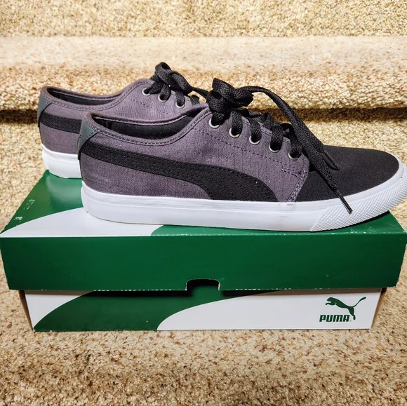 NWT Puma Men's Size 8 Charcoal and Black Sneakers - Picture 1 of 6